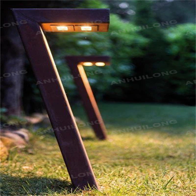 Industrial Style Corten Lamp For Park Project